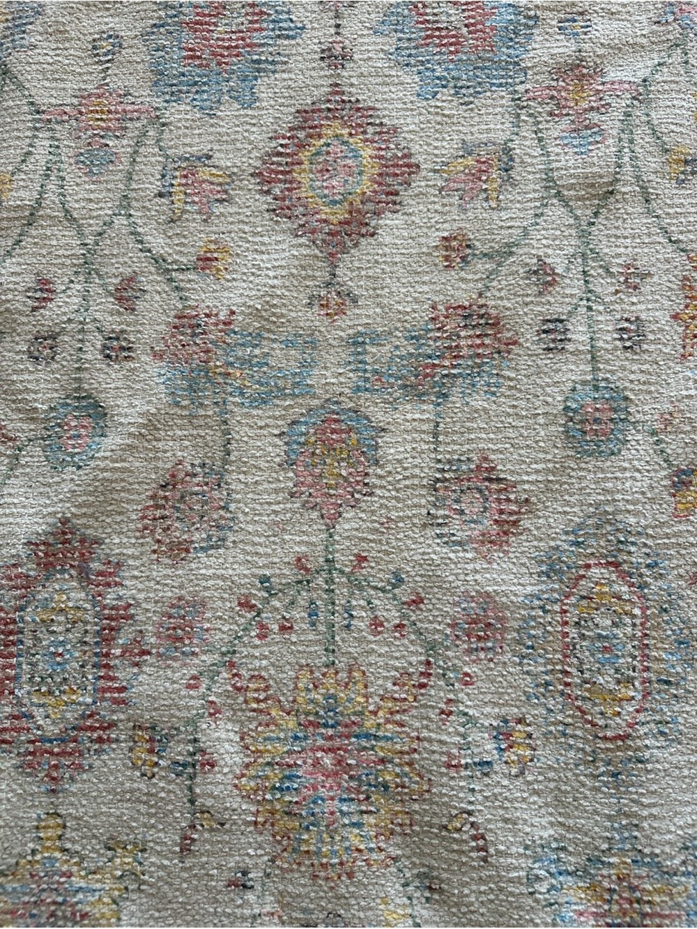 Cream Coloured Floral Area Rug - Picture 2 of 3